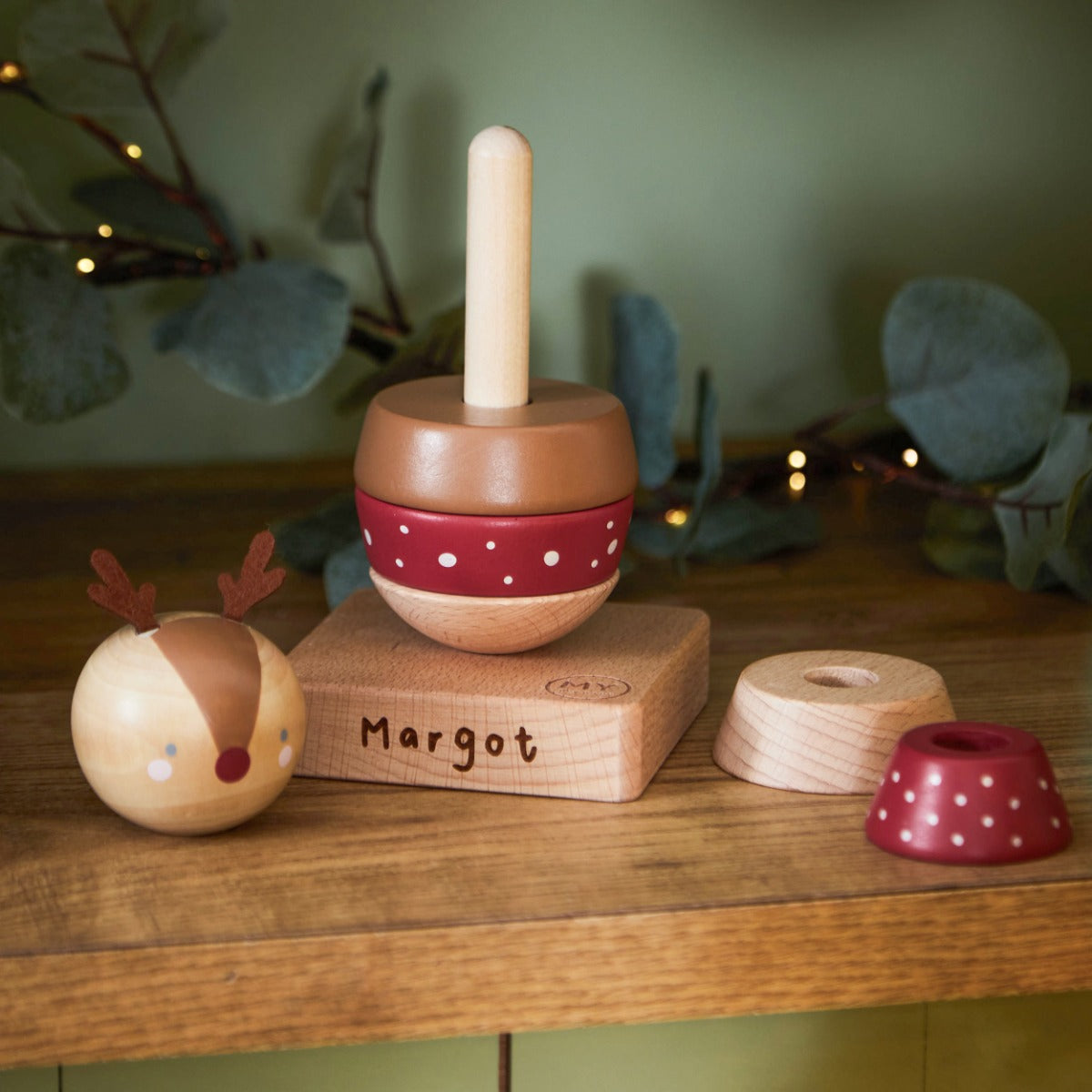 Personalised Wooden Reindeer Stacker Toy FSC®