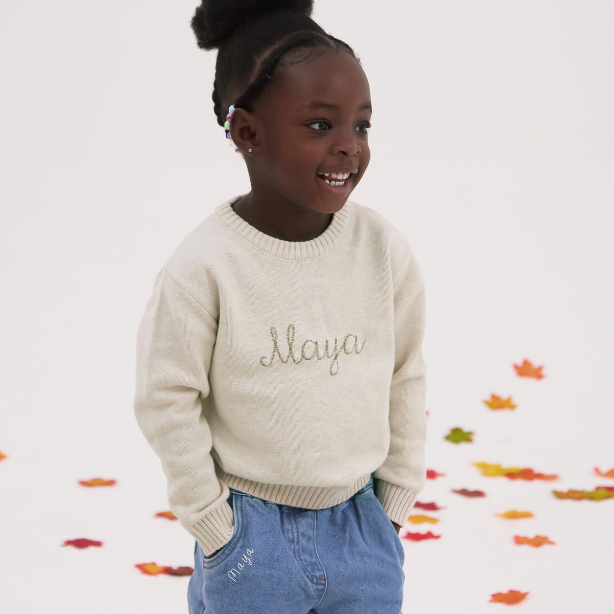 Personalised Oatmeal Jumper