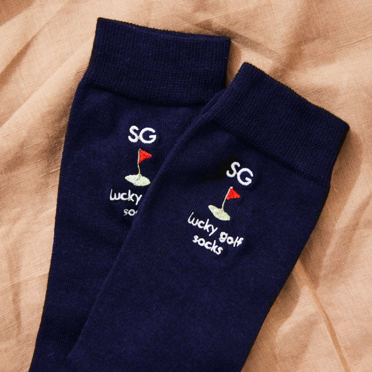 Personalised Golfer Navy Socks by Made Yours