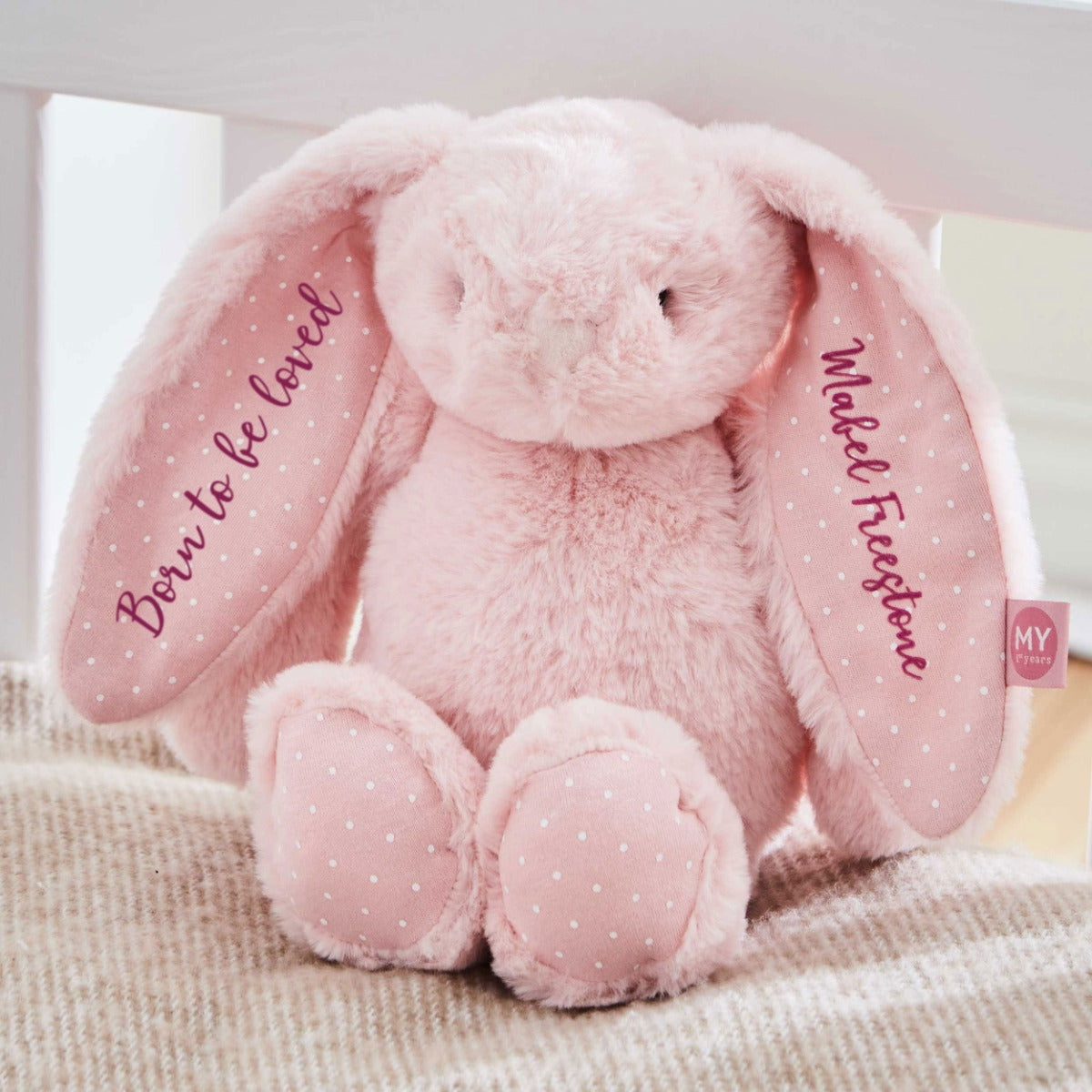 Personalised Pink Bunny Soft Toy - Embroidered