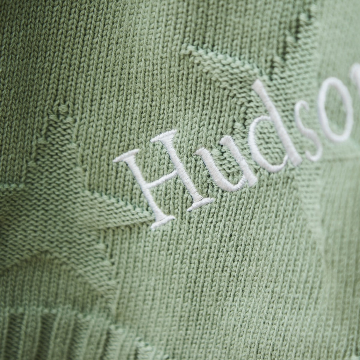 Personalized Sage Green Star Jacquard Blanket