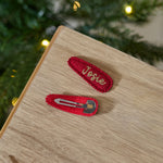 Personalised Red Hair Clips
