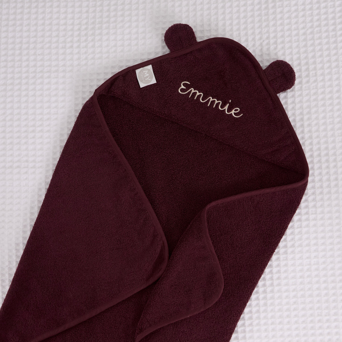 Personalised Mulberry Pie Curved Hooded Towel