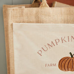 Personalised Autumn Pumpkin Patch Canvas and Hessian Tote Bag