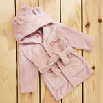Personalized Pink Fleece Robe with Ears