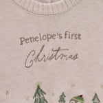Personalised My 1st Christmas Penguin Oatmeal Jumper