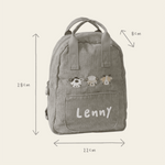 Personalised Farm Animals Embroidered Grey Cord Backpack