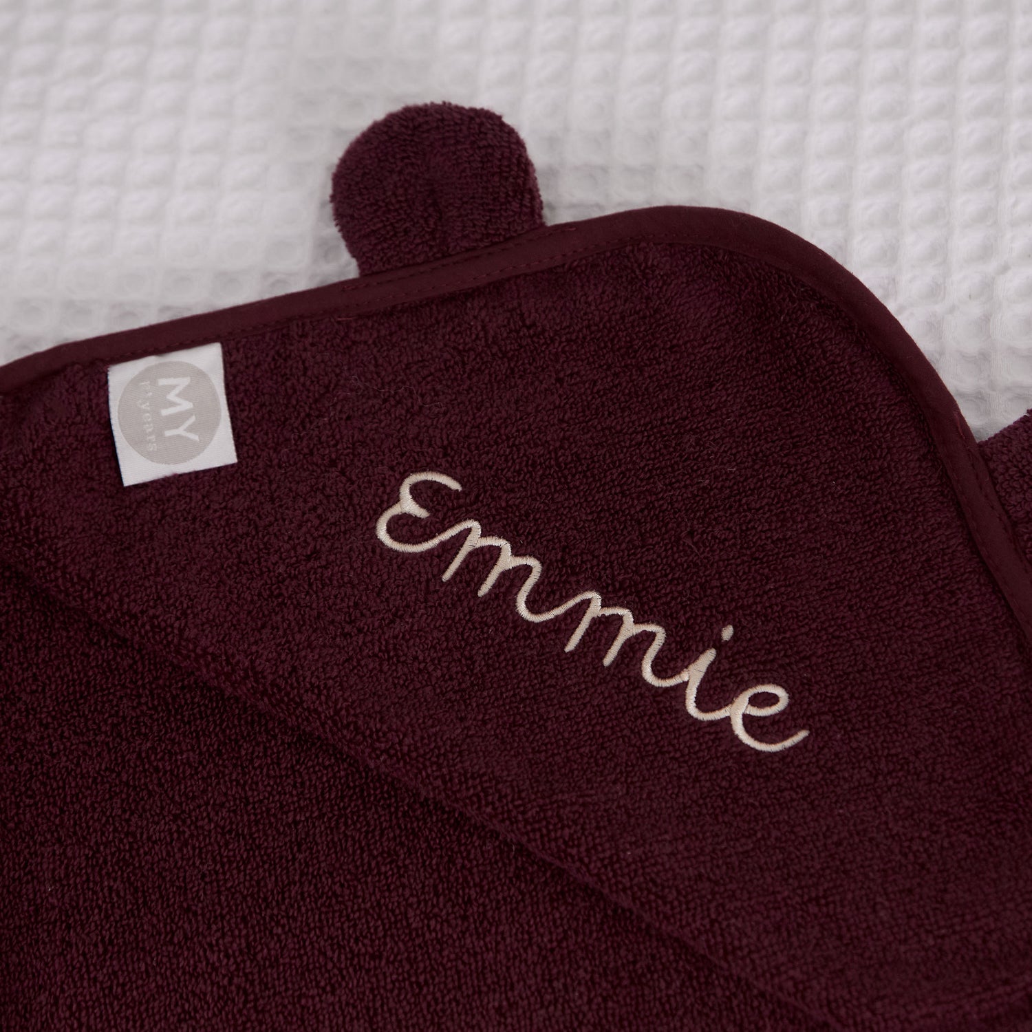 Personalised Mulberry Pie Curved Hooded Towel
