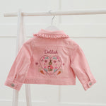 Personalised Flopsy™ Bunny Cross Stitch Pink Denim Jacket