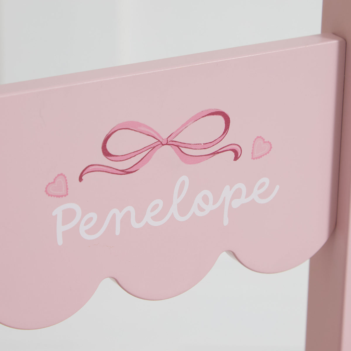 Personalised Bow Printed Pink Scalloped Chair FSC®