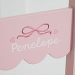 Personalised Bow Printed Pink Scalloped Chair FSC®