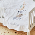 Personalized Born to be Loved Animal Fleece Blanket