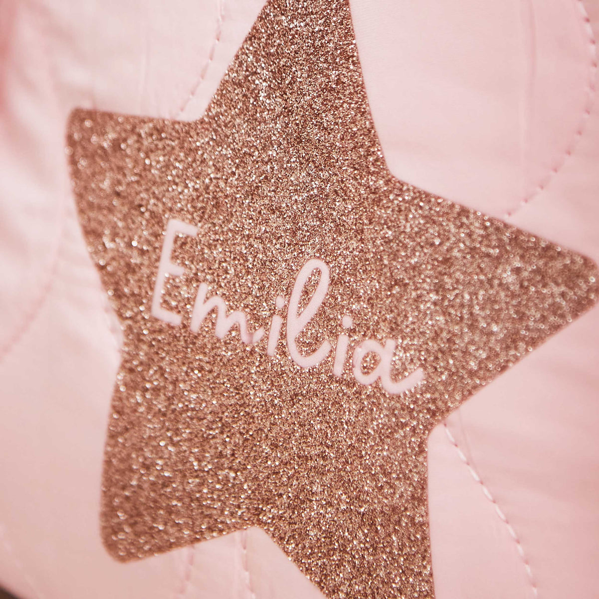 Personalised Pink Star Quilted Medium Backpack