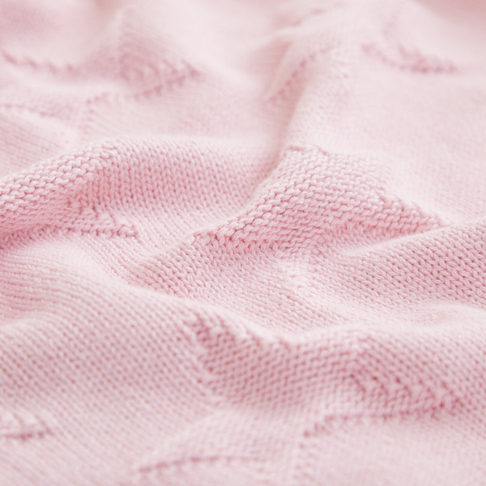 Personalized Pink Star Jacquard Baby Blanket