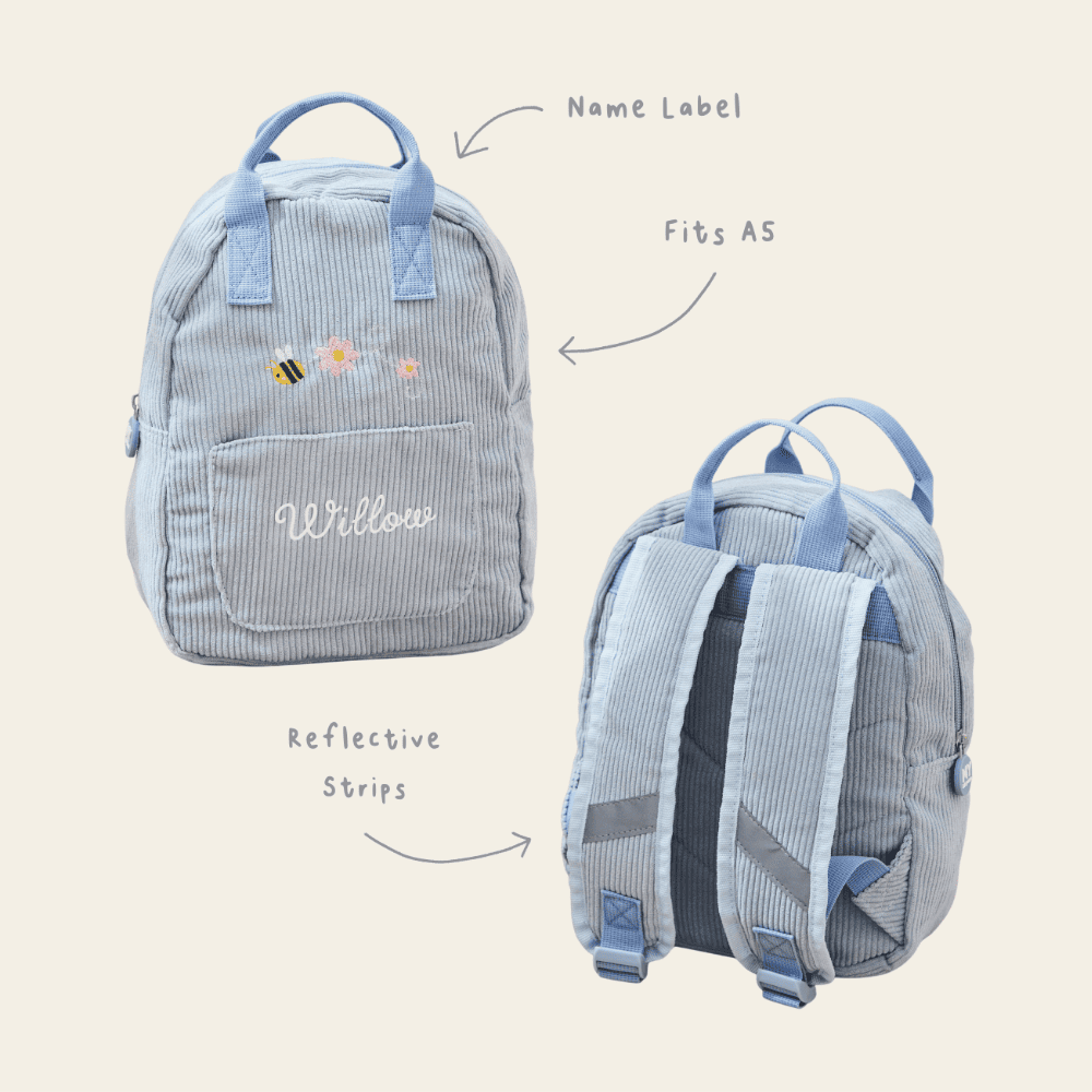 Bumblebee Blue Cord Mini Backpack
