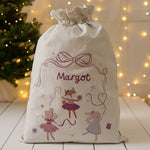 Personalised Pink Mouse Ballerina Christmas Sack