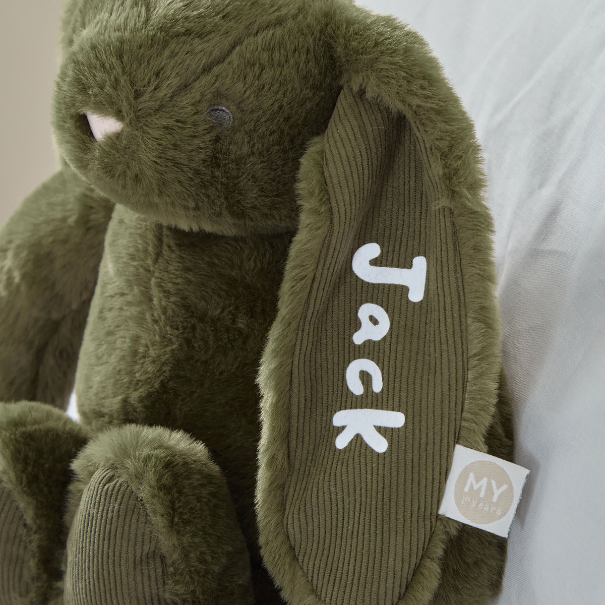 Personalised Spruce Green Bunny Soft Toy - Embroidered