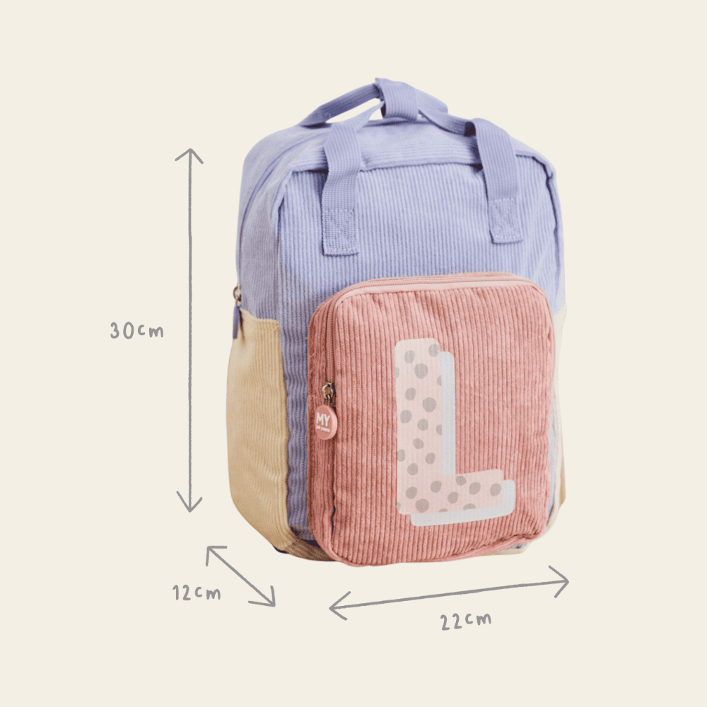 My Kids Personalised Bold Initial Medium Grab Handle Backpack