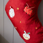 Personalised Red Embroidered Medium Christmas Stocking