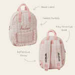Personalised Pink Gingham Kids Backpack