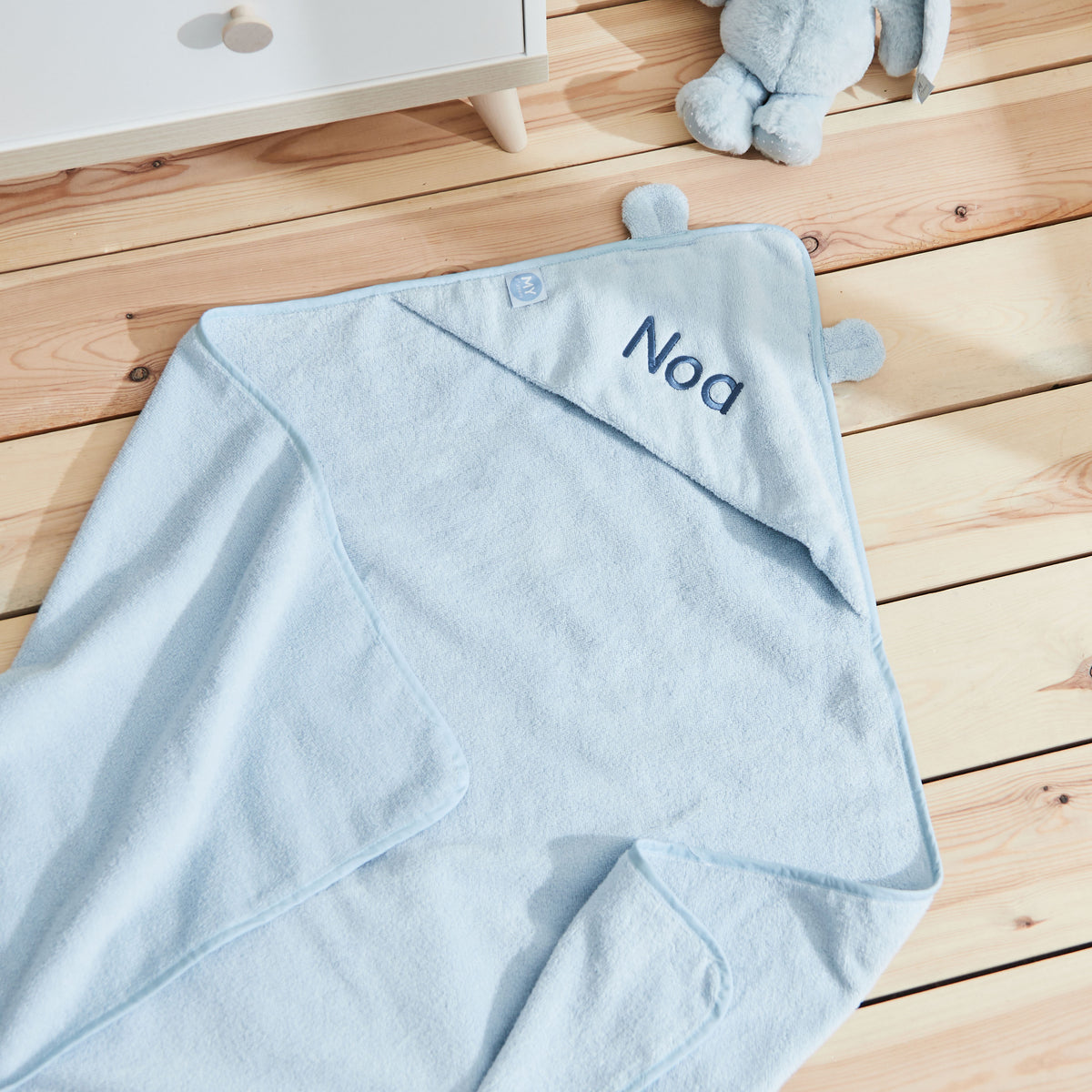 Personalized Large Blue Hooded Bath Towel