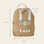 Personalised Breakfast Club Mini Caramel Cord Backpack
