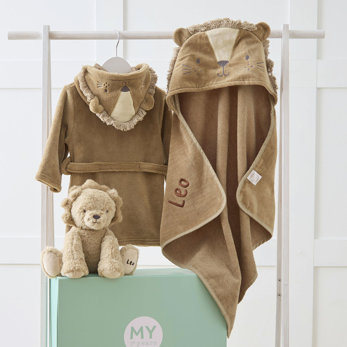 Personalised Lion Splash, Snuggle and Cuddle Set