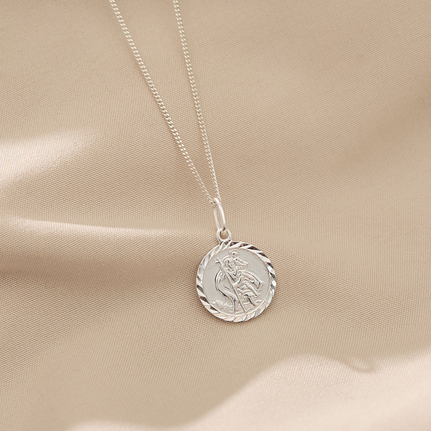 Personalised Children's Sterling Silver St Christopher's Pendant