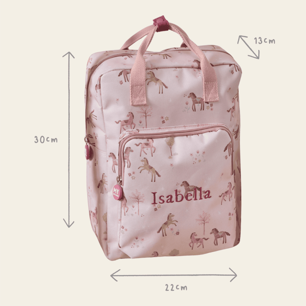 Personalised Ponies Medium Grab Handle Backpack