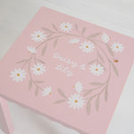 Personalised Daisy Printed Pink Scalloped Table FSC®