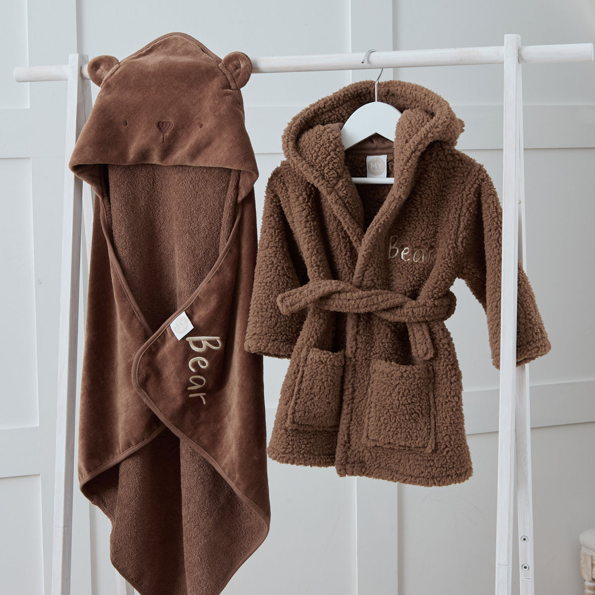 Personalised Mocha Bear Splash and Snuggle Gift Set