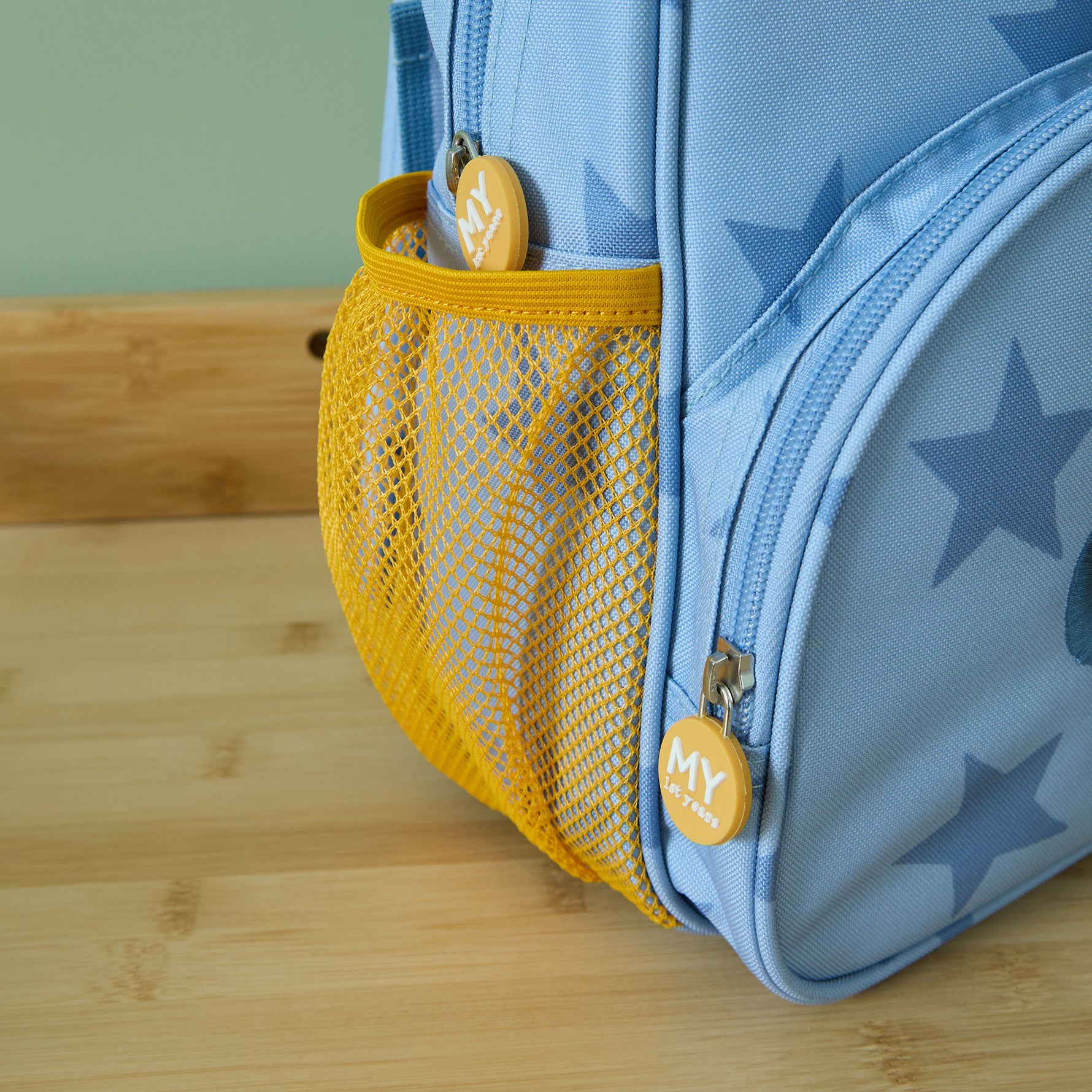 Personalised Blue Star Pocket Medium Backpack