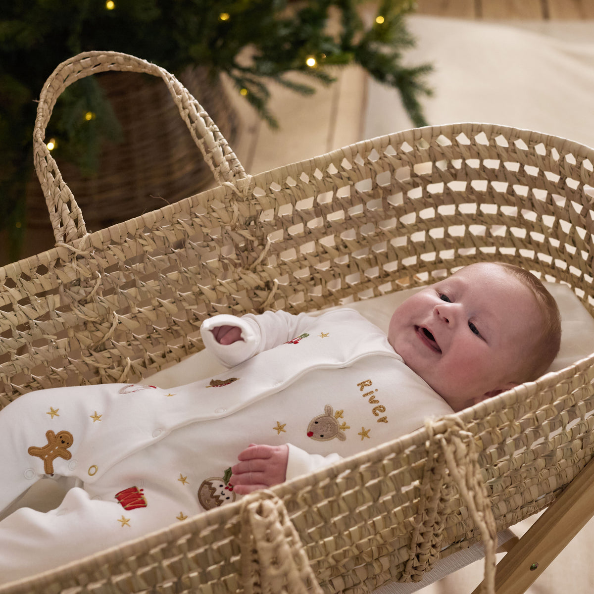Personalised Christmas Embroidered Sleepsuit