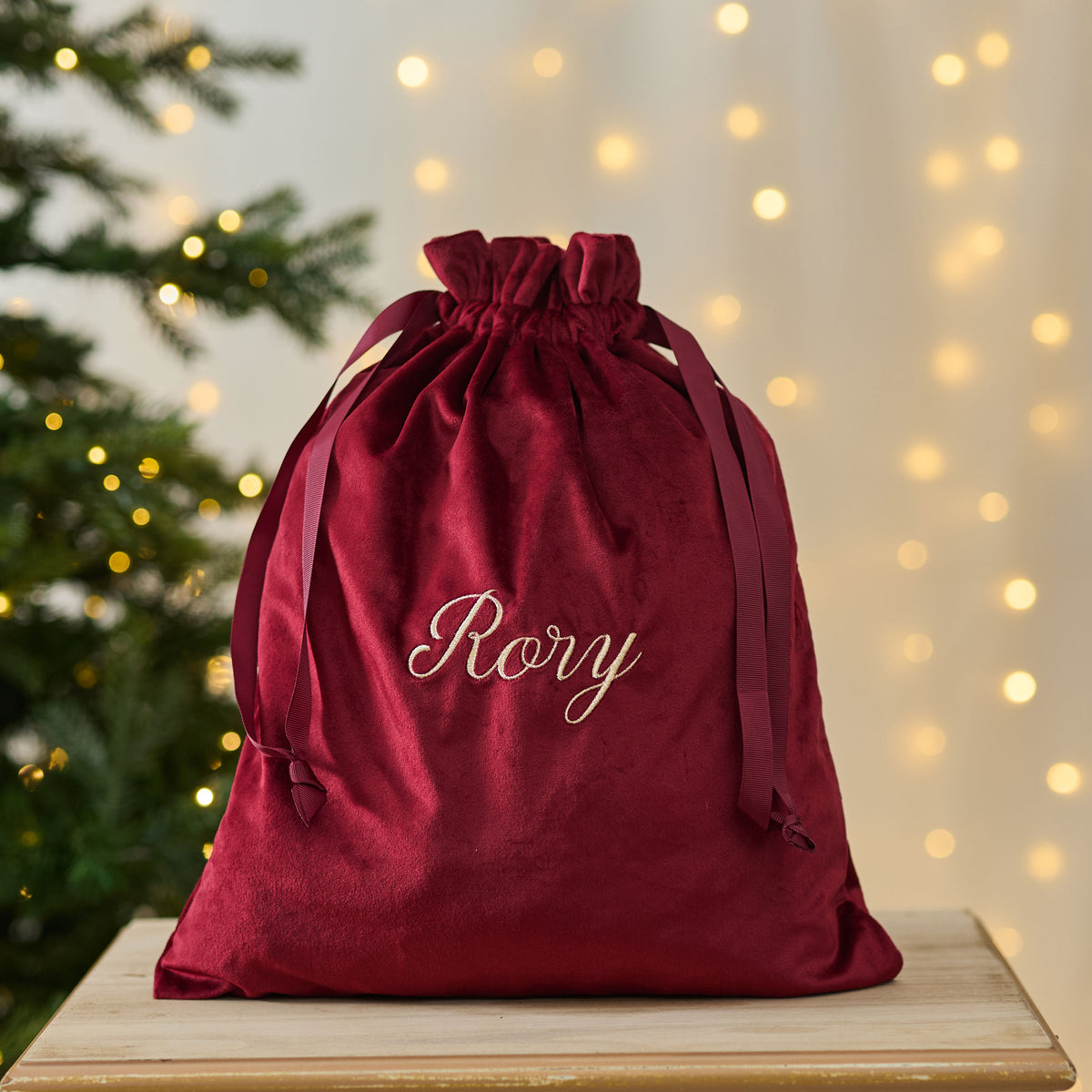Personalised Medium Script Velvet Gift Bag