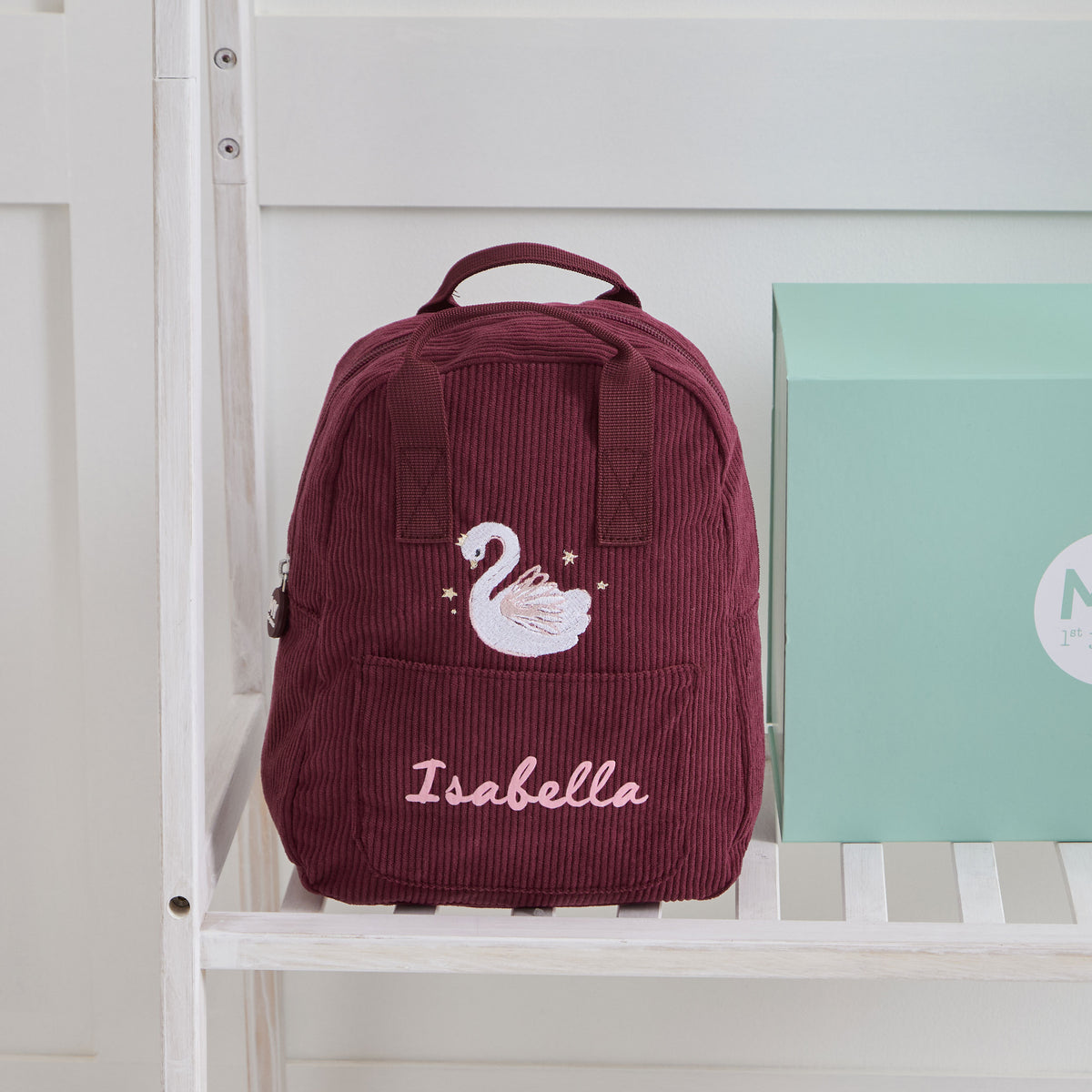 Personalised Swan Berry Mini Cord Backpack