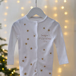 Personalised My 1st Christmas Gold Star Sleepsuit