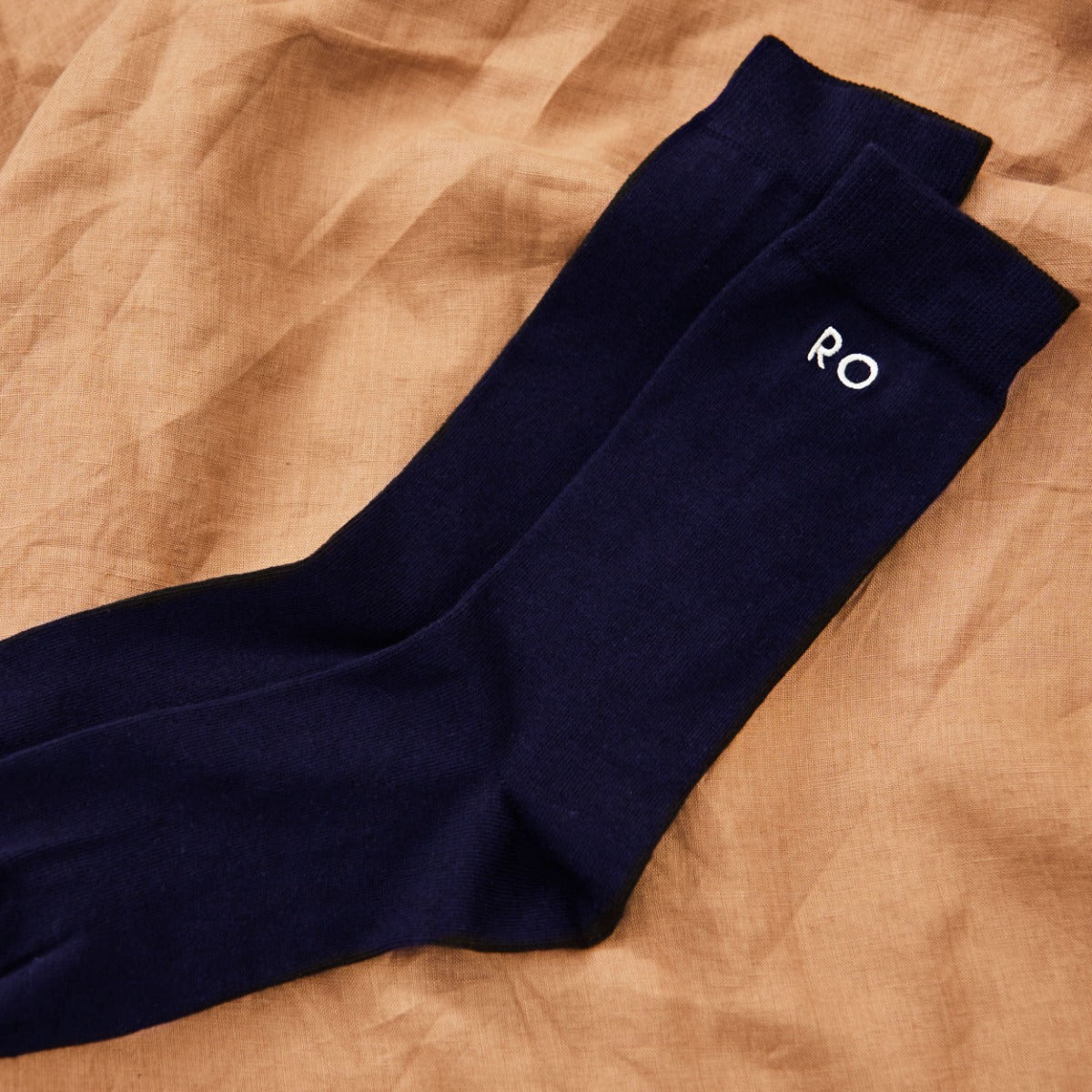 Personalised Monogrammed Navy Socks by Made Yours
