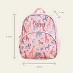 Personalised Pink Safari Print Medium Backpack