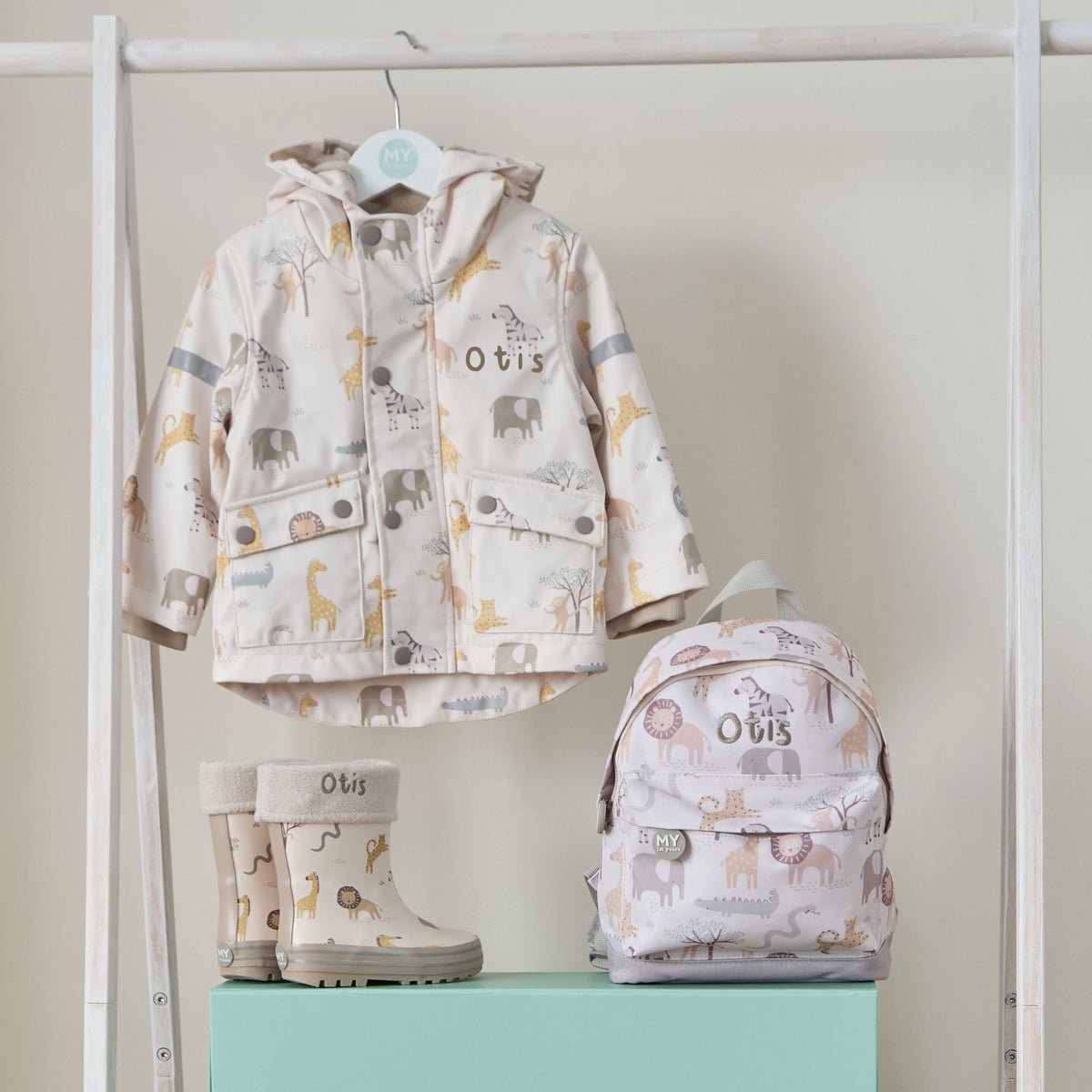 Personalised Neutral Safari Splash and Explore Gift Set