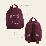 Personalised Bows Frill Seekers Berry Cord Mini Backpack