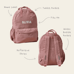Personalised Name Large Cord Backpack Pink