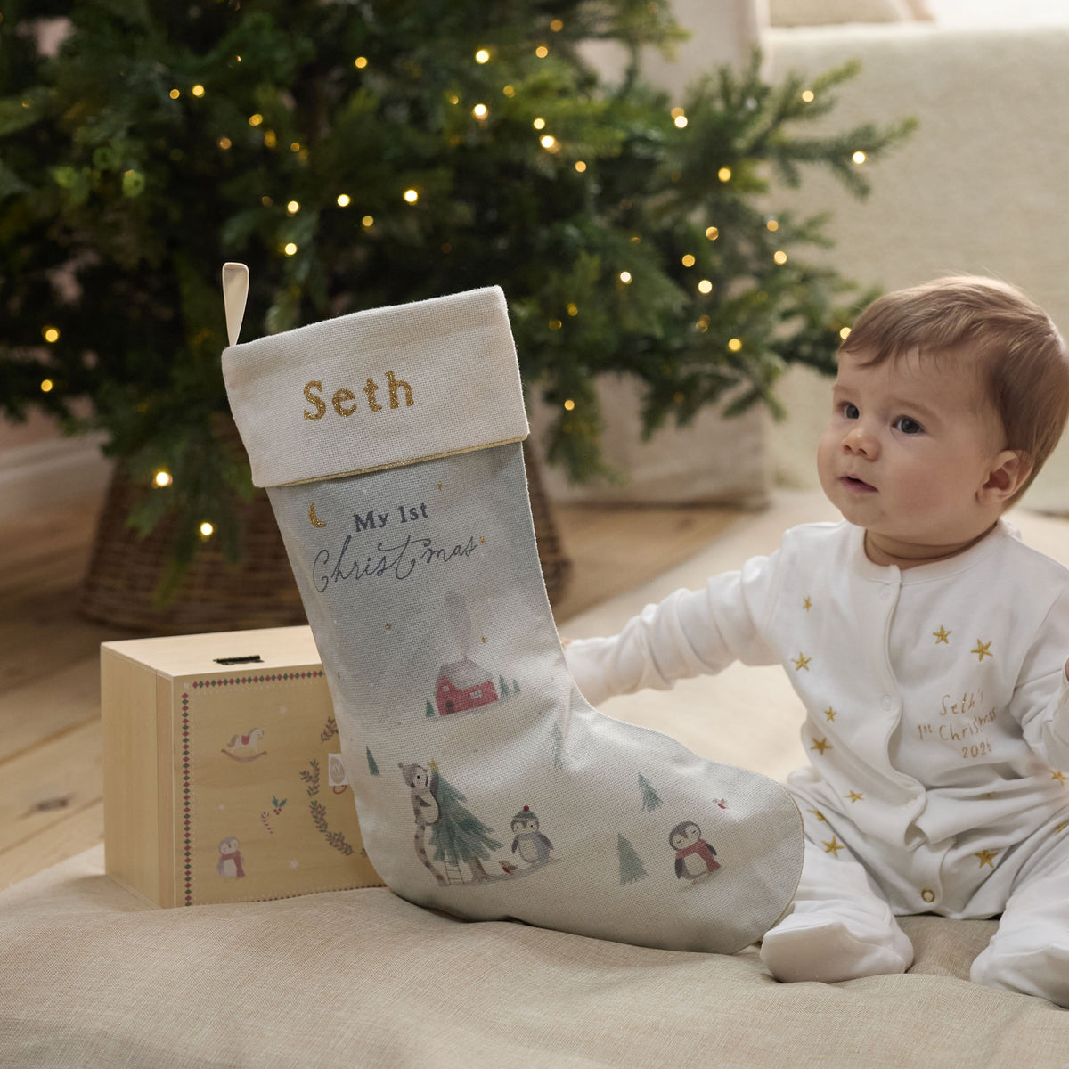 Personalised My 1st Christmas Penguin Stocking