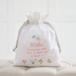 Personalised Floral Embroidered Drawstring Bag