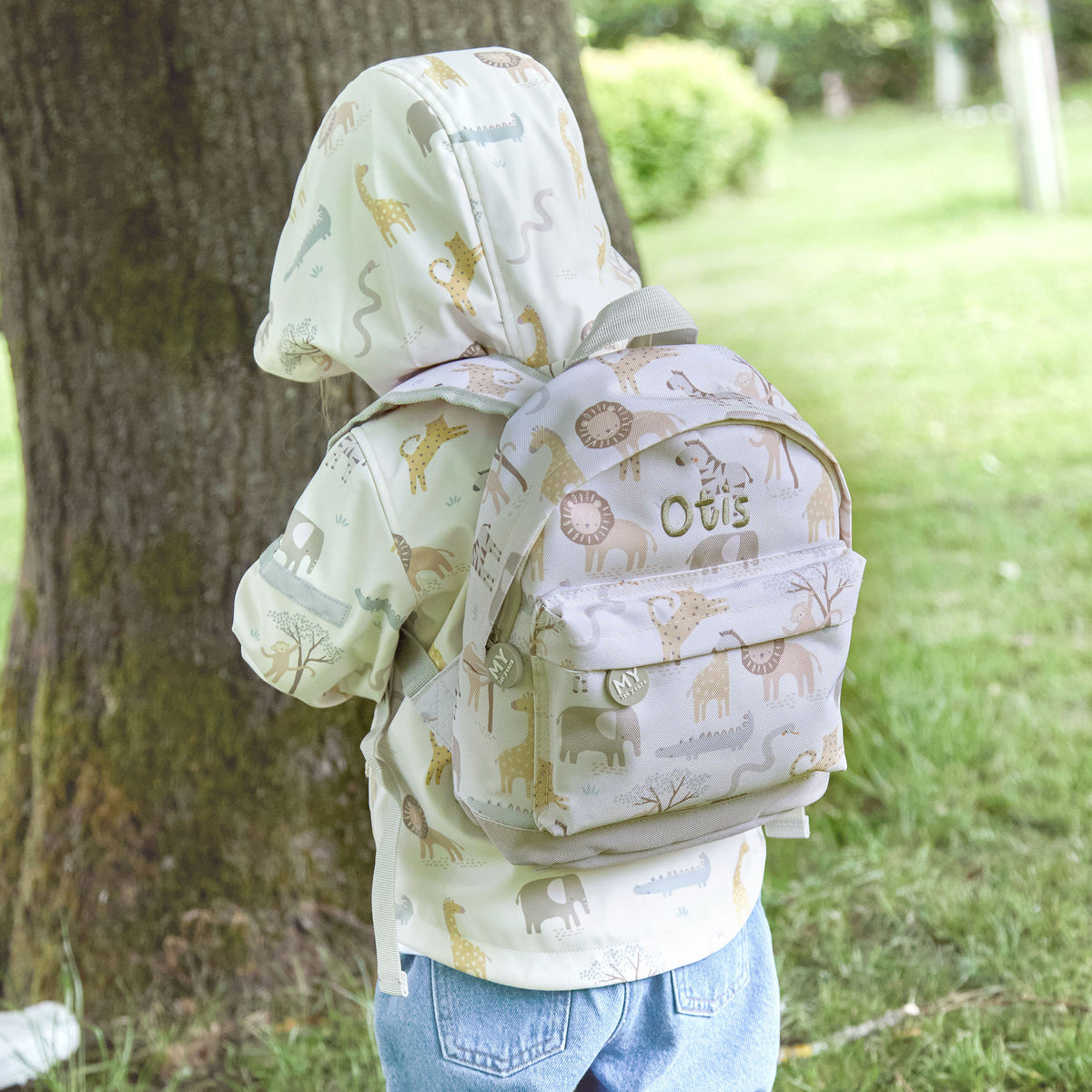 Personalised Neutral Safari Mini Backpack 