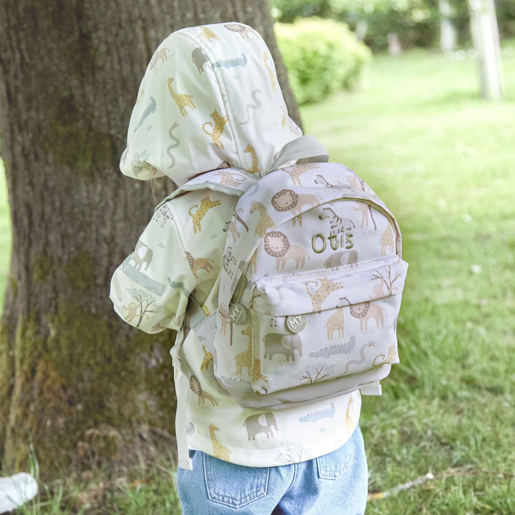 Personalised Neutral Safari Mini Backpack 