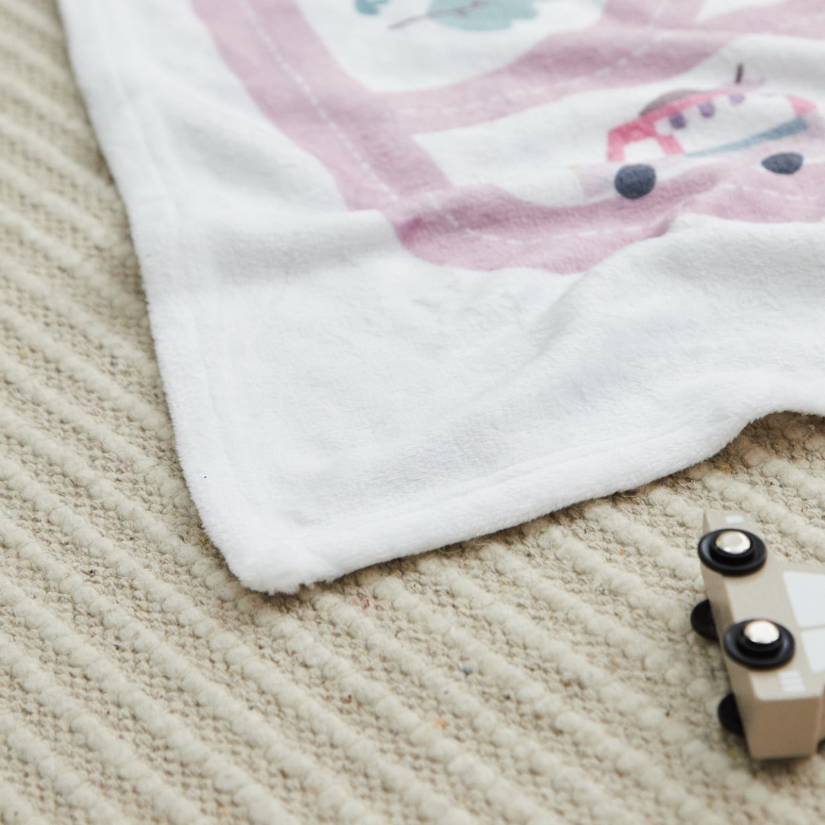 Personalized Pink Road Map Fleece Blanket