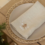 Personalised Gingerbread Neutral Linen Napkin