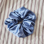 Personalised Extra Large Silky Scrunchie in Hydrangea Blue by Made Yours