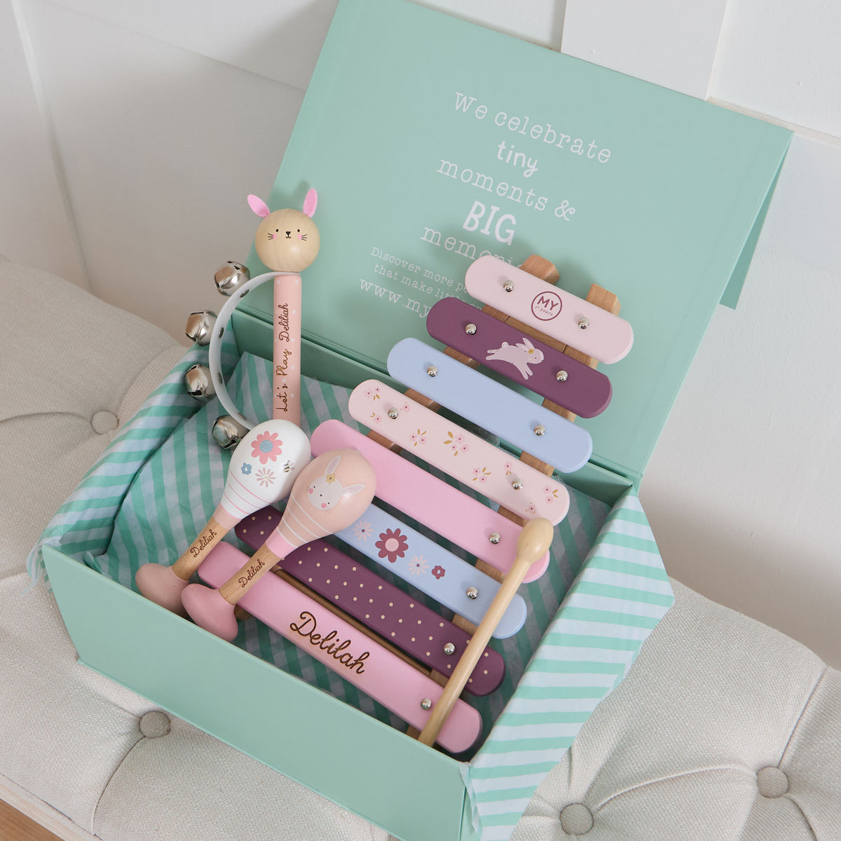 Personalised Pink Core Music Gift Set
