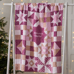 Personalised Pink Christmas Checkered Fleece Blanket